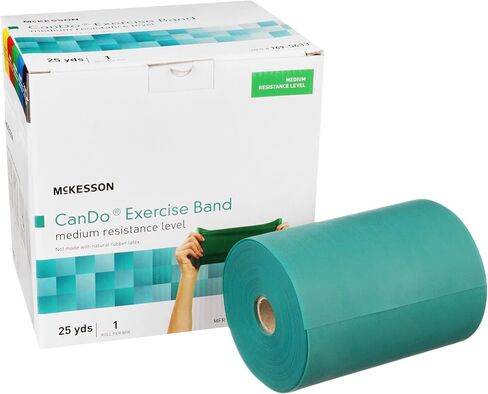 McKesson Can Do Exercise Resistance Band - Workout Bands for Physical Therapy - Green, Medium Resistance - 5 in x 25 yd, 1 Count in Saudi Arabia