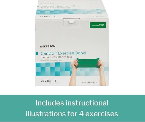 McKesson Can Do Exercise Resistance Band - Workout Bands for Physical Therapy - Green, Medium Resistance - 5 in x 25 yd, 1 Count in Saudi Arabia