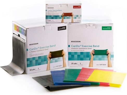 McKesson Can Do Exercise Resistance Band - Workout Bands for Physical Therapy - Green, Medium Resistance - 5 in x 25 yd, 1 Count in Saudi Arabia