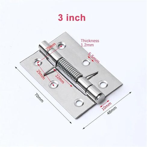 الربيع الفولاذ المقاوم للصدأ الباب الإغلاق مفصلات 2inch 3inch 4inch 6/10pcs (2inch 50x38x1mm ، 6pcs) in Saudi Arabia