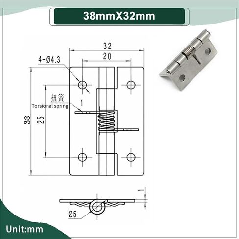 304 Stainless Steel Automatic Return Spring Hinges 1Pcs(100mmX50mm) in Saudi Arabia