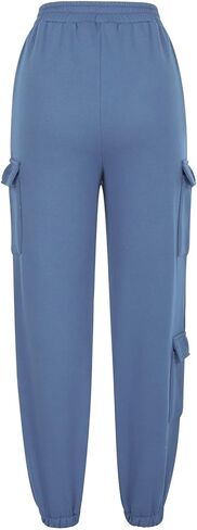 Womens Cargo Sweatpants with Pockets Cinch Bottom Oversized Fleece Joggers Fall Fashion Outfits Y2k Clothes in Kuwait