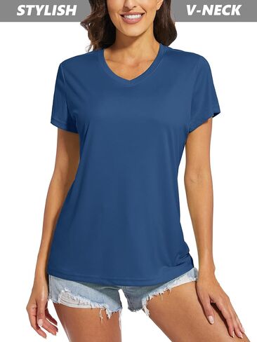 Magcomsen 2 Pack Women's Thirts v-nock short sereve Upf 50+ Sun Protection Procleout Quick Dry Dryts Tops in Saudi Arabia