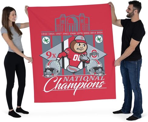 Northwest Ohio State Buckeyes NCAA 2024 FBC 9X Champs Wall Hanging 50X60 Inches in Saudi Arabia