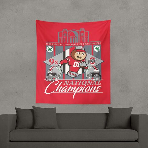 Northwest Ohio State Buckeyes NCAA 2024 FBC 9X Champs Wall Hanging 50X60 Inches in Saudi Arabia