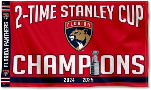 WinCraft Florida Panthers 2 Time Stanley Cup Champions 3x5 Premium Banner Flag in Saudi Arabia