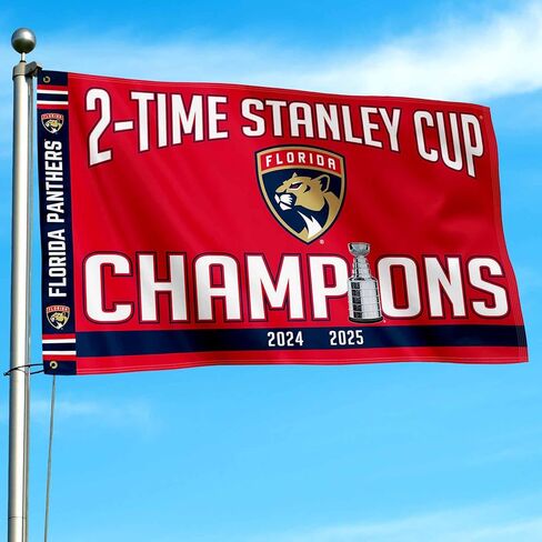 WinCraft Florida Panthers 2 Time Stanley Cup Champions 3x5 Premium Banner Flag in Saudi Arabia