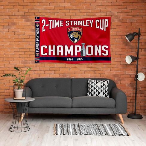 WinCraft Florida Panthers 2 Time Stanley Cup Champions 3x5 Premium Banner Flag in Saudi Arabia