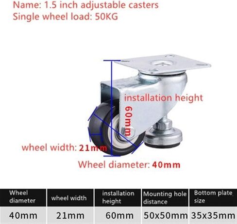 Cup Mechanical Equipment Roller Horizontal Adjustable Caster 1Pcs(2.5 inches) in Saudi Arabia