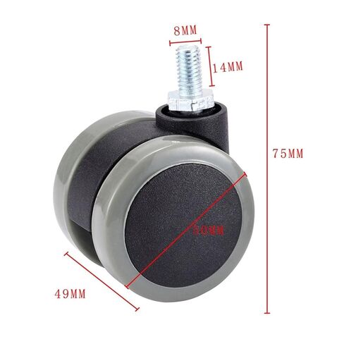 4Pcs 2 Inch M8 Universal Mute Chair Wheel Caster Heavy Duty 50kg Swivel Castor Replace Furniture(Screw Without Brake) in Saudi Arabia