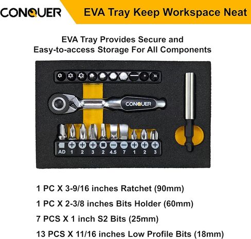 CONQUER Mini Combo Dual Ratchet Wrench with 1/4" Square Drive and Bit Drive High Torque 72-Tooth Gear Head and Spin Disk in Saudi Arabia