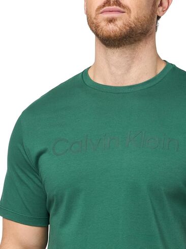 Calvin Klein Men's Relaxed Fit CK Logo Crewneck T-Shirt Brilliant White in Kuwait