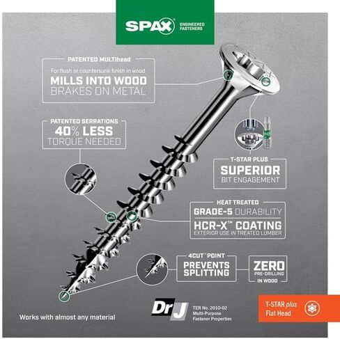 ALTENLOH BRINCK & CO INC Spax No. 14 S X 4 in. L Star Flat Head Deck Screws 8 pk - Case of: 1010 in Saudi Arabia