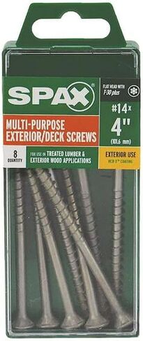 ALTENLOH BRINCK & CO INC Spax No. 14 S X 4 in. L Star Flat Head Deck Screws 8 pk - Case of: 1010 in Saudi Arabia