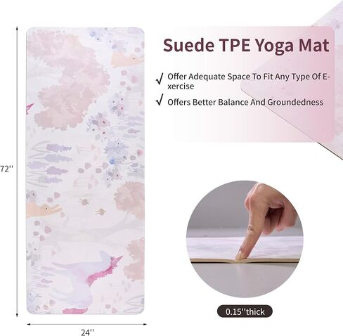 Non-Slip TPE Yoga Mat, 72"x24" Extra-Long Pilates Mats for Hot Yoga, HIIT, Floor Workouts, Lightweight Fitness Mat for Women & Men (Black+White) in Saudi Arabia
