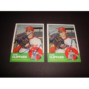 Tyler Clippard Nationals 2012 Topps Heritage #263 Signed Authentic Autograph 920 - MLB Autographed Baseball Cards in Saudi Arabia