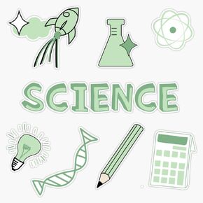 Light Green Science School Subject Pack Sticker Vinyl Waterproof Sticker Decal Car Laptop Wall Window Bumper Sticker 5" in Kuwait
