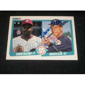 Pittsburgh Pirates Moises Alou Signed Auto 1990 Fleer ROOKIE Card #650 A17 - Autographed Baseball Cards in Saudi Arabia