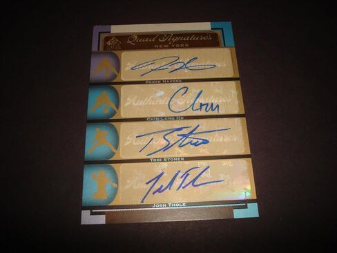 2012 SP Quad Mets Havens و Chin -Lung Hu و Stoner و Thole وقعت Auto DB - MLB بطاقات البيسبول موقعة MLB in Saudi Arabia
