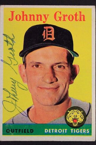 تم توقيع جوني جروث تايجرز 1958 Topps #262 بطاقة موقعة JSA أصيلة - بطاقات موقعة للبيسبول in Saudi Arabia