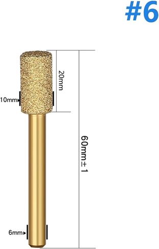 Vacuum Brazed Diamond Burr Head Grinding Rotary File Stone Marble Granite Engraving CNC Machine Carving Router Bits 1Pcs(6x10mm NO.20) in Saudi Arabia