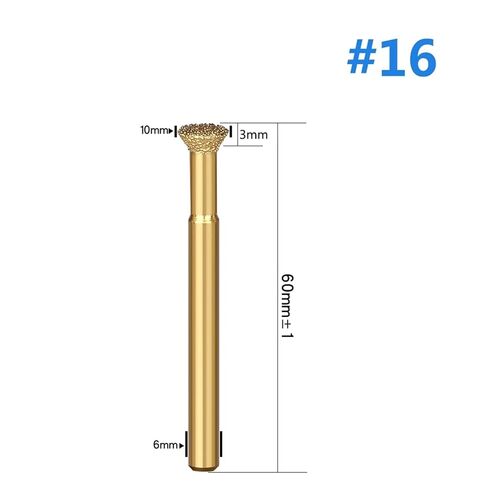 Vacuum Brazed Diamond Burr Head Grinding Rotary File Stone Marble Granite Engraving CNC Machine Carving Router Bits 1Pcs(6x10mm NO.20) in Kuwait