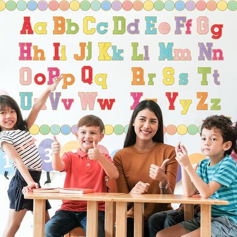 134 Pcs 5 Inch Bulletin Board Letters for Classroom Colorful Alphabet Numbers Combo Set Cool for School Cutouts Letter for Bulletin Board Display Chalkboard School Decor in Saudi Arabia