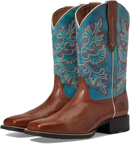 Round Round Women Wide Wide Square Teefitfit Western Boot - حذاء شطب/توهج نحاس ، 6 متوسطة in Saudi Arabia