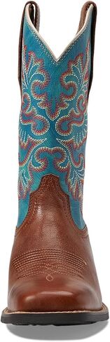 Round Round Women Wide Wide Square Teefitfit Western Boot - حذاء شطب/توهج نحاس ، 6 متوسطة in Saudi Arabia