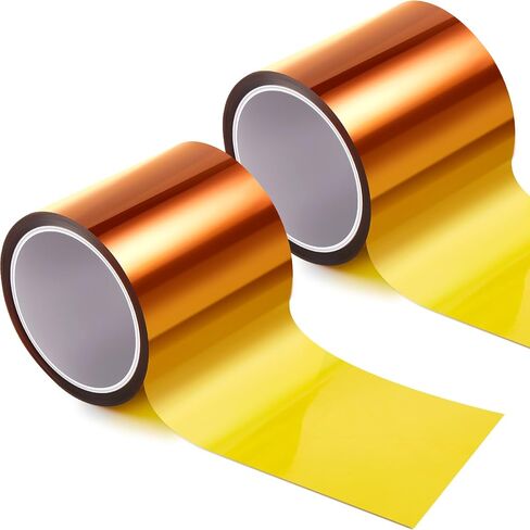 Outus 2 Rolls شريط نقل الحرارة 3.94 بوصة × 108 قدم شريط درجة حرارة مقاومة للحرارة لطباعة الإلكترونيات DIY الحرف على الأقمشة تي شيرت ، 100 مم (بني داكن) in Saudi Arabia