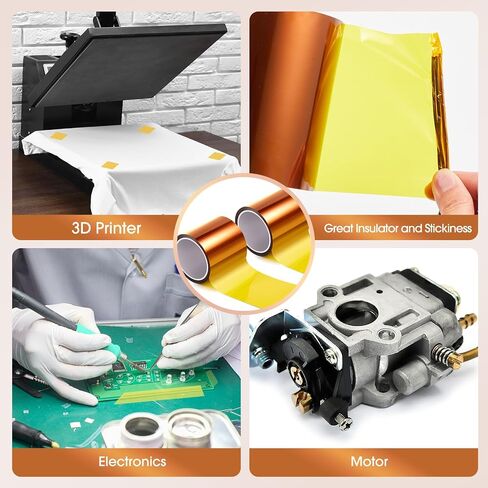 Outus 2 Rolls شريط نقل الحرارة 3.94 بوصة × 108 قدم شريط درجة حرارة مقاومة للحرارة لطباعة الإلكترونيات DIY الحرف على الأقمشة تي شيرت ، 100 مم (بني داكن) in Saudi Arabia
