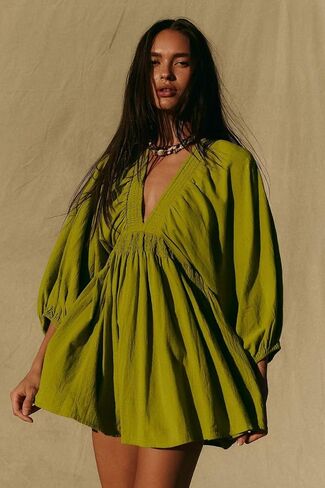 Women's Long Sleeve Elegant Sexy Sweatshirts Casual Swing Sundress Pleated Hem Soft Dresses in Saudi Arabia