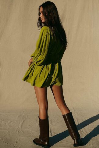 Women's Long Sleeve Elegant Sexy Sweatshirts Casual Swing Sundress Pleated Hem Soft Dresses in Saudi Arabia