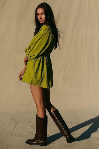 Women's Long Sleeve Elegant Sexy Sweatshirts Casual Swing Sundress Pleated Hem Soft Dresses in Saudi Arabia