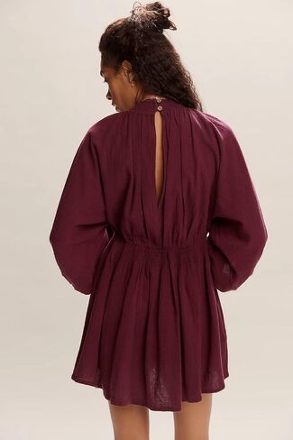 Women's Long Sleeve Elegant Sexy Sweatshirts Casual Swing Sundress Pleated Hem Soft Dresses in Saudi Arabia