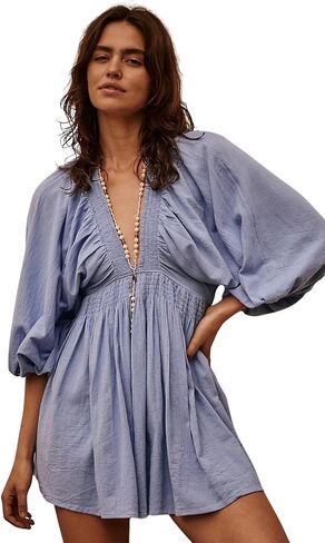 Women's Long Sleeve Elegant Sexy Sweatshirts Casual Swing Sundress Pleated Hem Soft Dresses in Saudi Arabia