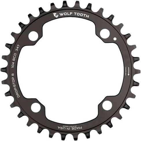 Wolf Tooth Components 104BCD 34T Chainring DropStop B Black in Saudi Arabia