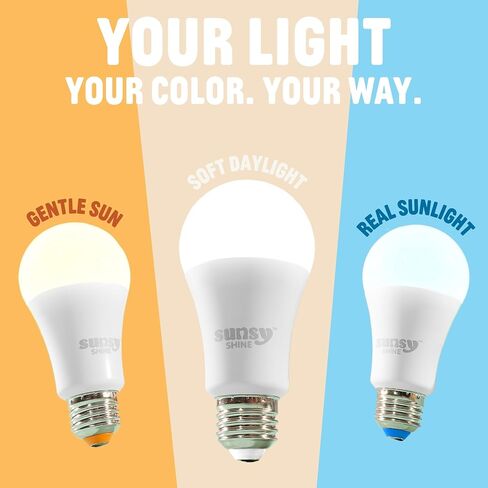 sunsy Shine - The Full-Spectrum Truly Flicker-Free Sunlight Bulb for Humans - Boosts Energy, Mood, and Circadian Rhythm for Better Health - Near Perfect CRI - US-Based Company in Saudi Arabia