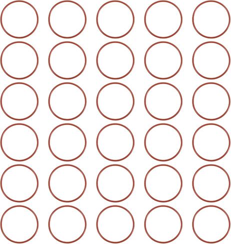 MECCANIXITY Silicone O-Ring 40mm ID 44mm OD 2mm Width Metric VMQ Sealing Gasket Replacement 50A Durometer for Plumbing Compressor Faucets Valves Repair (Red, Pack of 30) in Saudi Arabia