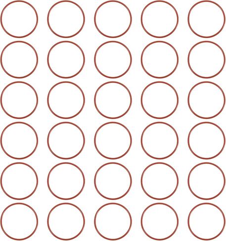 MECCANIXITY Silicone O-Ring 40mm ID 44mm OD 2mm Width Metric VMQ Sealing Gasket Replacement 50A Durometer for Plumbing Compressor Faucets Valves Repair (Red, Pack of 30) in Saudi Arabia