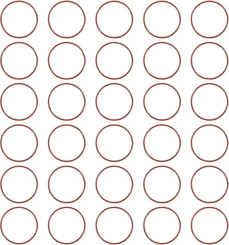 MECCANIXITY Silicone O-Ring 40mm ID 44mm OD 2mm Width Metric VMQ Sealing Gasket Replacement 50A Durometer for Plumbing Compressor Faucets Valves Repair (Red, Pack of 30) in Saudi Arabia
