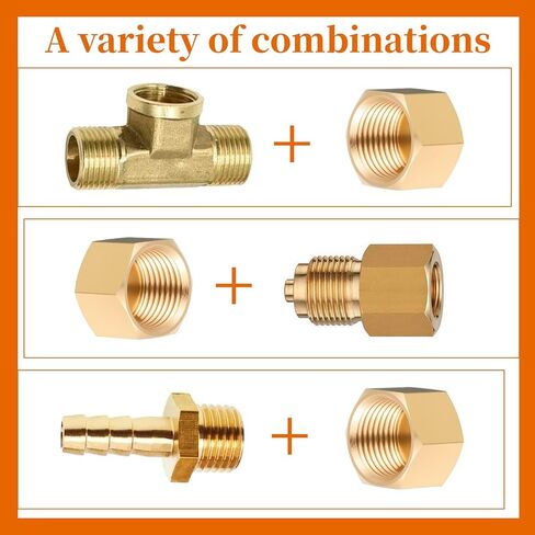 4pcs Brass Pipe Caps, Brass 3/8 Inch NPT Caps with Rubber Washers Hex Threaded Head Cap NPT Female Pipe Plug Hex Compression End Plumbing Fittings for Water Line in Kuwait