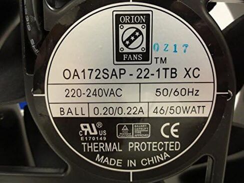 Orion 172x150x51mm XC Cooler Fan ، 220-240VAC ، 0.92W ، <30dB الضوضاء ، سطح المكتب والرسوم البيانية in Saudi Arabia