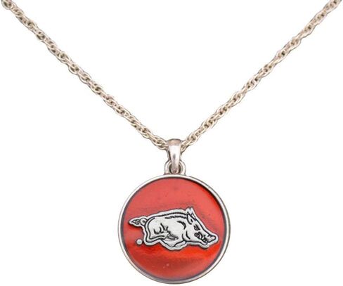 SAS Arkansas Razorbacks Translucent Enamel Circle Charm Necklace Jewelry in Saudi Arabia