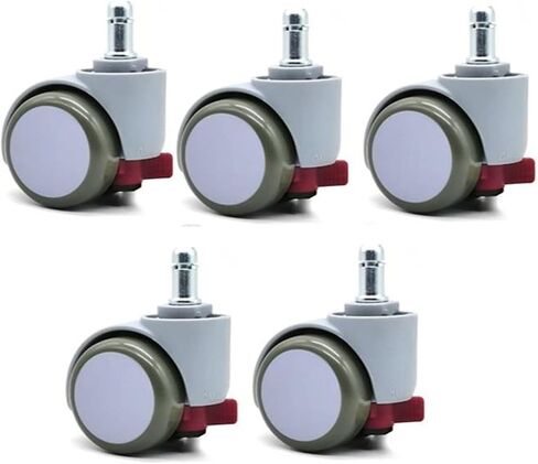 5pcs Wheel Caster M11 Claor Automatic Automatic Automatic Brake Crash Universal (رمادي أبيض) in Saudi Arabia