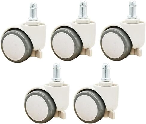 5pcs Wheel Caster M11 Claor Automatic Automatic Automatic Brake Crash Universal (رمادي أبيض) in Saudi Arabia