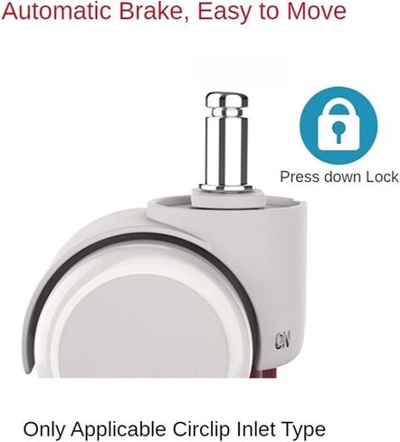 5pcs Wheel Caster M11 Claor Automatic Automatic Automatic Brake Crash Universal (رمادي أبيض) in Saudi Arabia