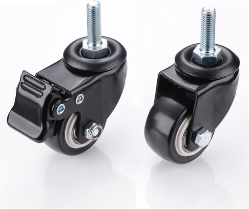Furniture Caster Heavy Duty 180kg 1.5 Inch M10 M8 Screw 40mm Castor Rubber Wheels Trolley Brake 4Pcs(M8 Without Brake) in Saudi Arabia