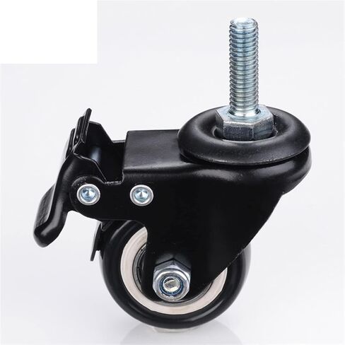 Furniture Caster Heavy Duty 180kg 1.5 Inch M10 M8 Screw 40mm Castor Rubber Wheels Trolley Brake 4Pcs(M8 Without Brake) in Saudi Arabia