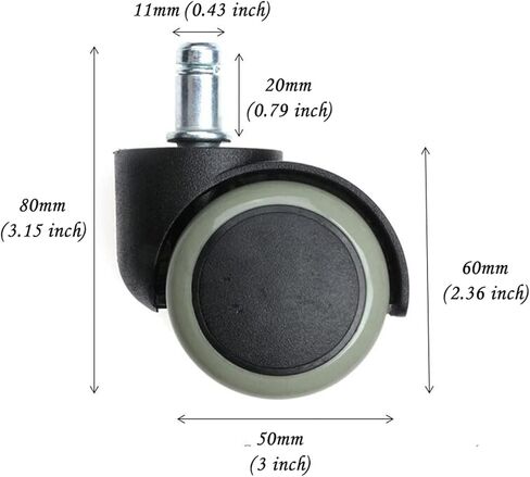 Universal Mute Wheel Black Brown Replacement Chair Swivel Caster Rubber Rolling Rollers Wheels 1Pcs in Saudi Arabia